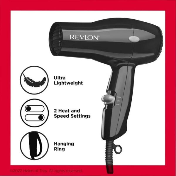 Revlon 1875W Compact Hair Dryer, Black