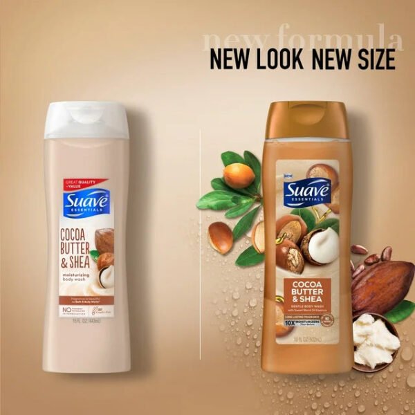 Suave Essentials Gentle Body Wash, Cocoa Butter & Shea