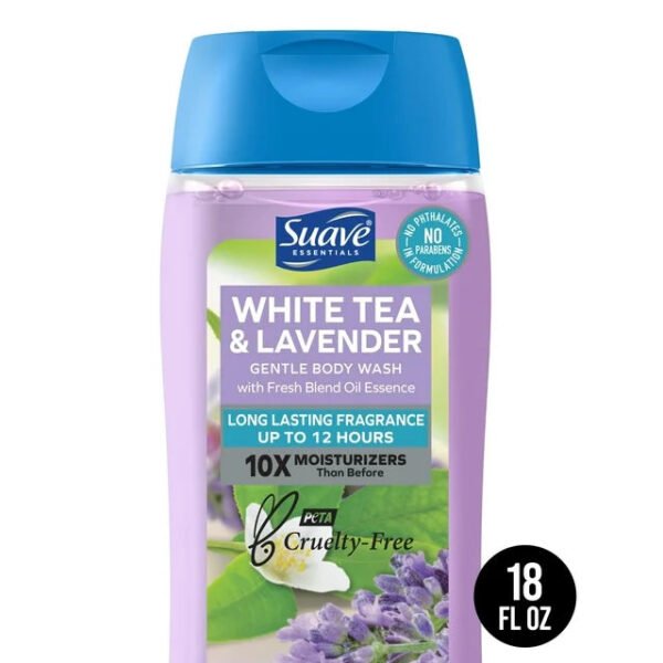 Suave Essentials Gentle Body Wash, Moisturizing with White Tea