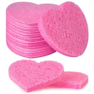50-Count Facial Sponges Compressed, 100% Natural Cellulose Face Sponge Professional Cosmetic Spa Sponges for Face Cleansing, Exfoliating Mask, Makeup Removal for Travel and...