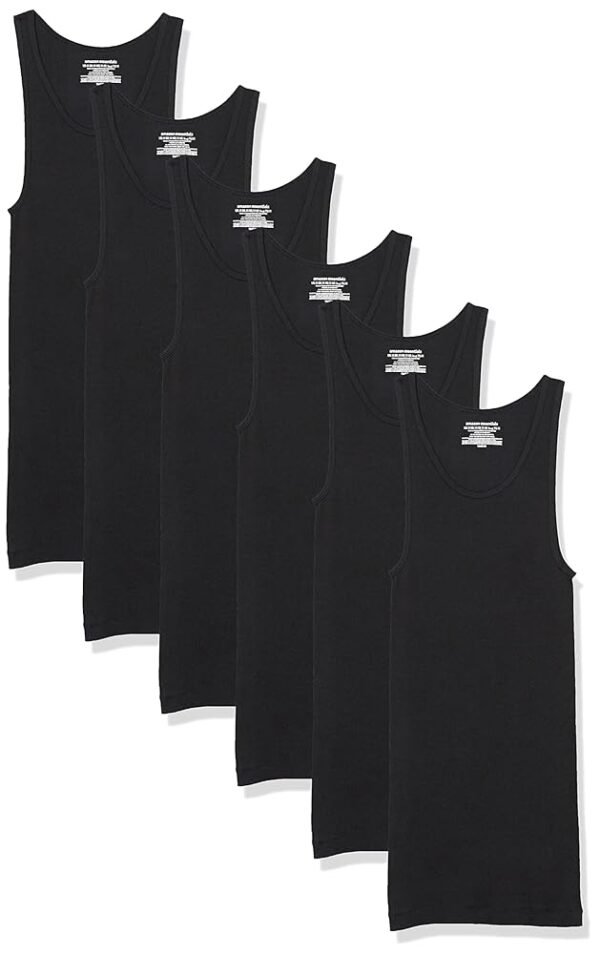 Amazon Essentials Men's Lightweight Tank Undershirts, Pack of 6