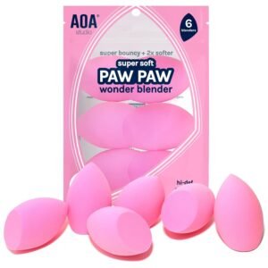 AOA Studio Collection Makeup Sponge Set Makeup Blender Latex Free and High-definition Super Soft Set of 6 Makeup Blender For Powder Cream and Liquid, Beauty Cosmetic Beveled...