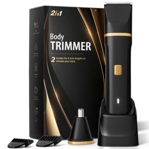 Electric Razor for Men, IPX7 Waterproof Versatile Shaver for Temple, Groin, Nose, Ear Hairs, Beard, Body Hair Trimmer for Men, Painless Grooming Kit with 2 Replaceable Ceramic...