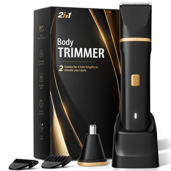 Electric Razor for Men, IPX7 Waterproof Versatile Shaver for Temple, Groin, Nose, Ear Hairs, Beard, Body Hair Trimmer for Men, Painless Grooming Kit with 2 Replaceable Ceramic...