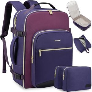 LOVEVOOK Large Travel Backpack for Women & Men, 40L Carry on Backpack for Airplanes, TSA Personal Item Travel Bag fits 17" Laptop, Waterproof Travel Essentials Airline Approved...